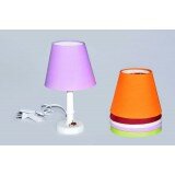Small lampshades in plain colours – to go with the lampstands