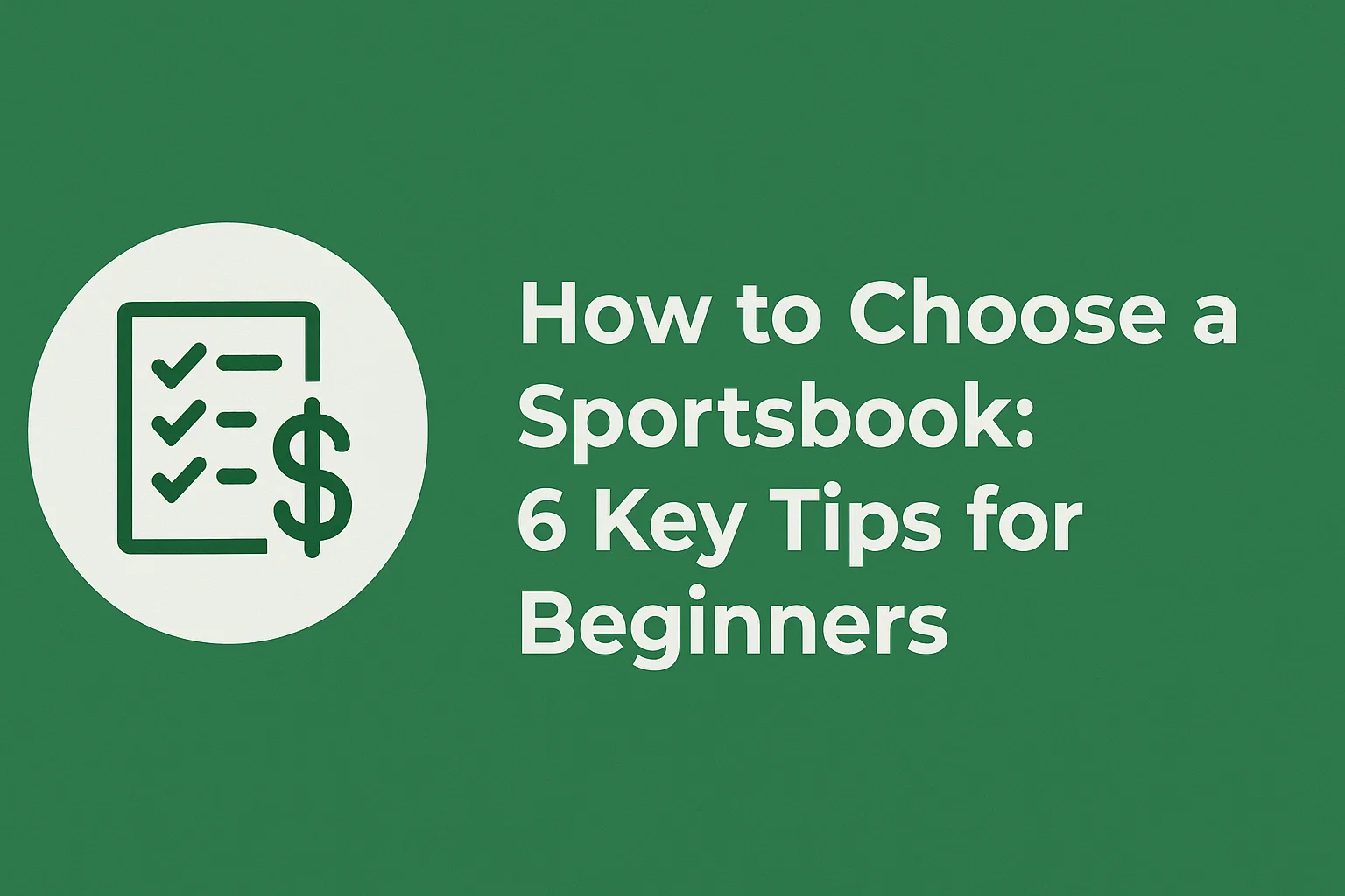 How to Choose a Sportsbook: 6 Key Tips for Beginners